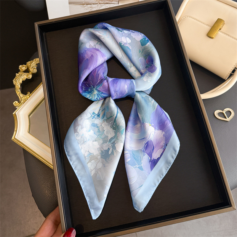 Ascot Neck Scarf - 2026 Nuovo Stampa Floreale Sciarpa Quadrata